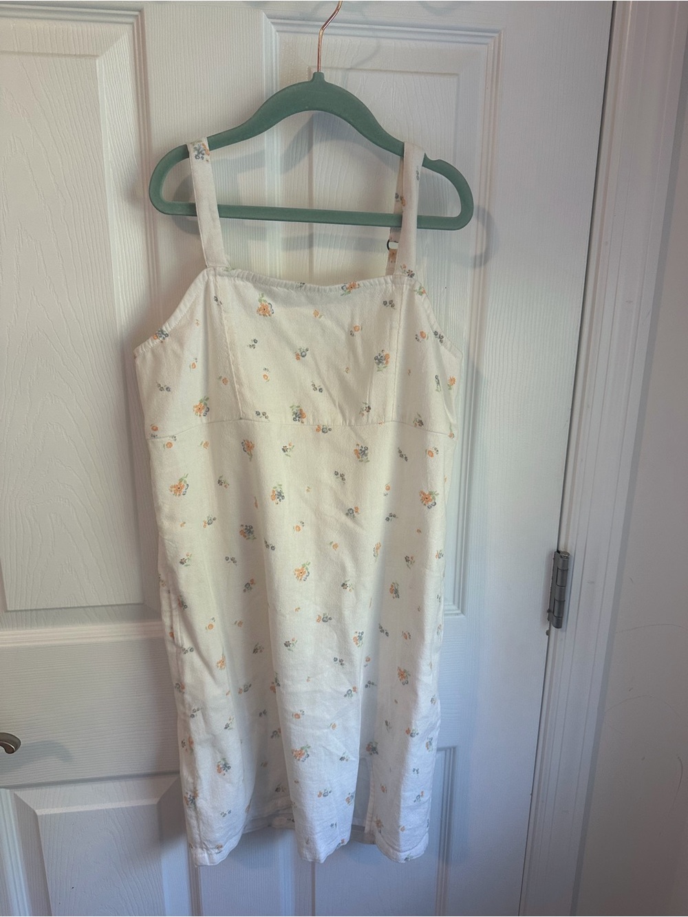 Abercrombie & Fitch White Floral Sundress with Orange and Green Accents